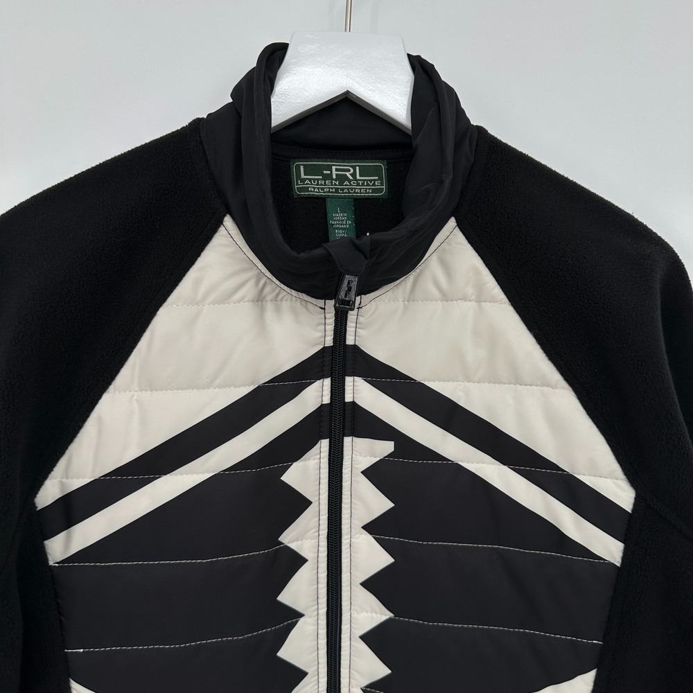 Vintage Lauren Ralph Lauren Active Jacket Womens Large Stretch Colorblock Preppy - Picture 3 of 11